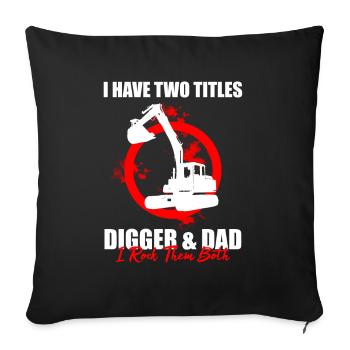 Heavy Equipment Operator and Excavator Operator Design - Sofa pillowcase 17,3'' x 17,3'' (45 x 45 cm) - black - Front
