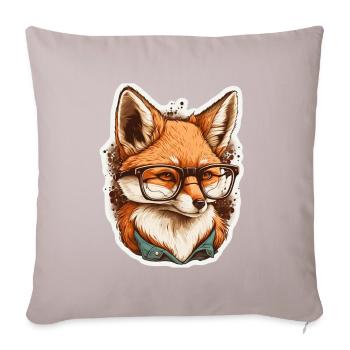 Renard mignon avec des lunettes de lecture Amateur de livres de renard - Housse de coussin décorative 45 x 45 cm - taupe clair - Devant