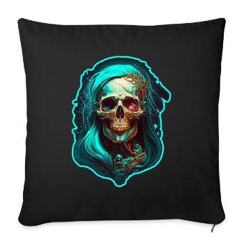 Evil Old Woman Horror Skeleton Demon Bikerin - Sofa pillowcase 17,3'' x 17,3'' (45 x 45 cm) - black - Front