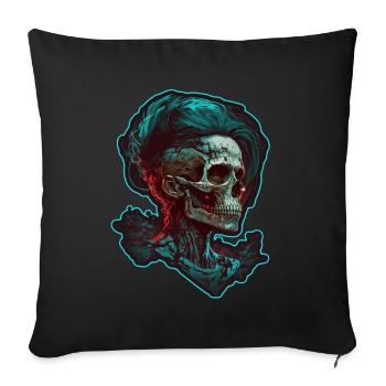 Evil Old Woman Horror Skeleton Demon Bikerin - Sofa pillowcase 17,3'' x 17,3'' (45 x 45 cm) - black - Front