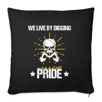 Conducteur de houe et opérateur de machinerie lourde - Housse de coussin décorative 45 x 45 cm - noir - Devant