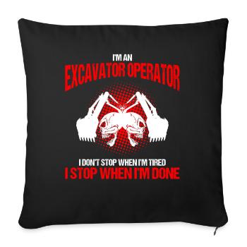 Heavy Equipment Operator and Excavator Operator Design - Sofa pillowcase 17,3'' x 17,3'' (45 x 45 cm) - black - Front