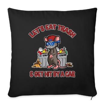 Opossum saying for animal lovers and possum - Sofa pillowcase 17,3'' x 17,3'' (45 x 45 cm) - black - Front