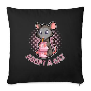 Opossum saying for animal lovers and possum - Sofa pillowcase 17,3'' x 17,3'' (45 x 45 cm) - black - Front