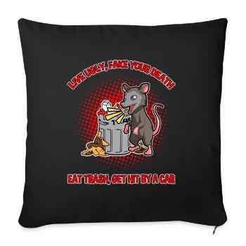 Opossum saying for animal lovers and possum - Sofa pillowcase 17,3'' x 17,3'' (45 x 45 cm) - black - Front