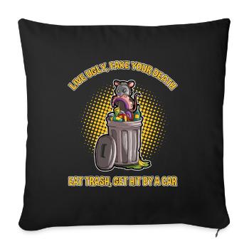 Opossum saying for animal lovers and possum - Sofa pillowcase 17,3'' x 17,3'' (45 x 45 cm) - black - Front
