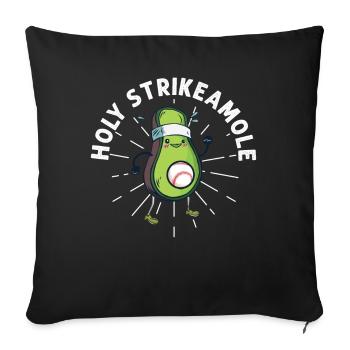 Holy Strikeamole Baseball Softball Avocat - Housse de coussin décorative 45 x 45 cm - noir - Devant