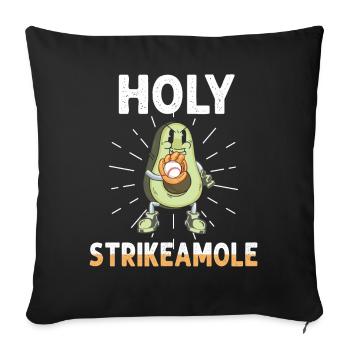 Holy Strikeamole Baseball Softball Avocat - Housse de coussin décorative 45 x 45 cm - noir - Devant