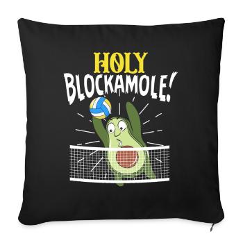 Holy Blockamole Volleyball Avocado - Sofa pillowcase 17,3'' x 17,3'' (45 x 45 cm) - black - Front