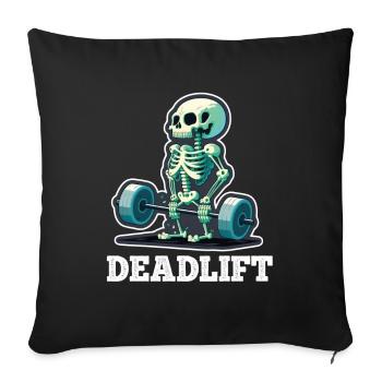 Soulevé de terre Skeleton Bodybuilding Sport Soulevé de terre - Housse de coussin décorative 45 x 45 cm - noir - Devant