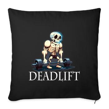 Soulevé de terre Skeleton Bodybuilding Sport Soulevé de terre - Housse de coussin décorative 45 x 45 cm - noir - Devant
