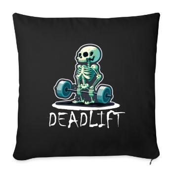 Soulevé de terre Skeleton Bodybuilding Sport Soulevé de terre - Housse de coussin décorative 45 x 45 cm - noir - Devant