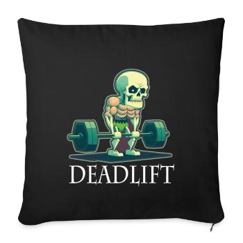 Soulevé de terre Skeleton Bodybuilding Sport Soulevé de terre - Housse de coussin décorative 45 x 45 cm - noir - Devant