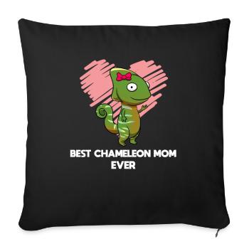 Best Chameleon Mom Ever Chamäleon Mama - Sofakissenbezug 45 x 45 cm - Schwarz - Vorne