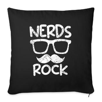 Nerds Rock Gamer Geek Computer Scientist - Sofa pillowcase 17,3'' x 17,3'' (45 x 45 cm) - black - Front