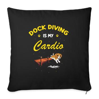 Sports nautiques pour chiens et sports nautiques pour chiens - Housse de coussin décorative 45 x 45 cm - noir - Devant