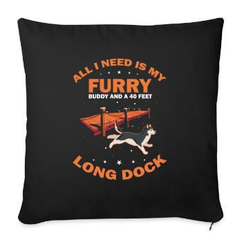 Sports nautiques pour chiens et sports nautiques pour chiens - Housse de coussin décorative 45 x 45 cm - noir - Devant
