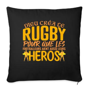 Rugby joueur Cadeau joueur Rugby | Coach Rugby !! - Housse de coussin décorative 45 x 45 cm - noir - Devant