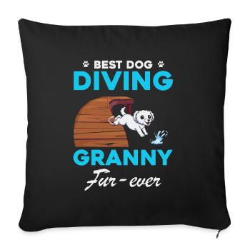 Sports nautiques pour chiens et sports nautiques pour chiens - Housse de coussin décorative 45 x 45 cm - noir - Devant