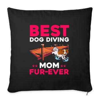 Dock Diving Design für Dog Jumping und Dock Dog - Sofakissenbezug 45 x 45 cm - Schwarz - Vorne