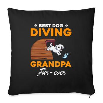 Sports nautiques pour chiens et sports nautiques pour chiens - Housse de coussin décorative 45 x 45 cm - noir - Devant
