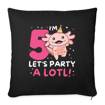 5th birthday axolotl five years old sweet axolotls - Sofa pillowcase 17,3'' x 17,3'' (45 x 45 cm) - black - Front