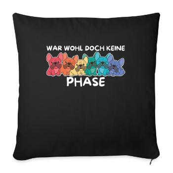Rainbow Flag Gay Pride LGBTQ French Bulldog - Sofa pillowcase 17,3'' x 17,3'' (45 x 45 cm) - black - Front