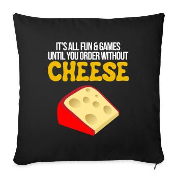 Gouda fumé design et Gouda gourmet - Housse de coussin décorative 45 x 45 cm - noir - Devant