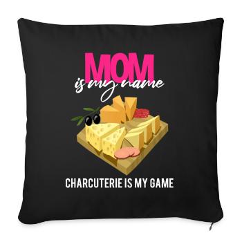 Gouda cheese design for Gouda Fnas and Charcuterie - Sofa pillowcase 17,3'' x 17,3'' (45 x 45 cm) - black - Front