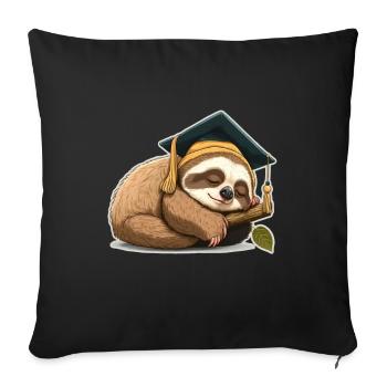 Degree Sleeping Sloth Uni Master Bachelor - Sofa pillowcase 17,3'' x 17,3'' (45 x 45 cm) - black - Front