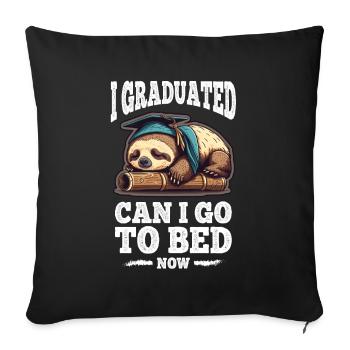 Degree Sleeping Sloth Uni Master Bachelor - Sofa pillowcase 17,3'' x 17,3'' (45 x 45 cm) - black - Front