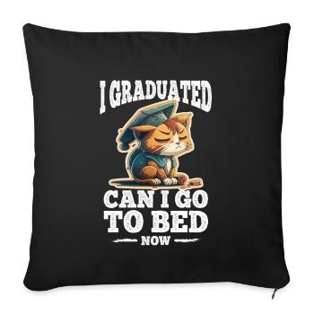 Degree Sleeping Cat Uni Master Bachelor - Sofa pillowcase 17,3'' x 17,3'' (45 x 45 cm) - black - Front