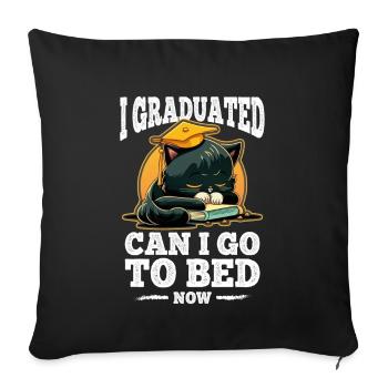 Degree Sleeping Cat Uni Master Bachelor - Sofa pillowcase 17,3'' x 17,3'' (45 x 45 cm) - black - Front