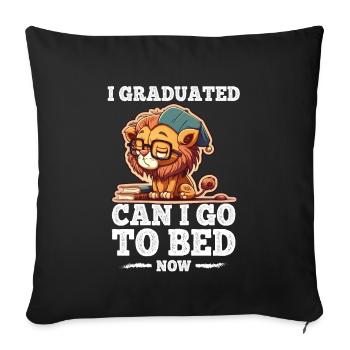 Graduation Sleeping Leo Uni Master Bachelor School - Sofa pillowcase 17,3'' x 17,3'' (45 x 45 cm) - black - Front