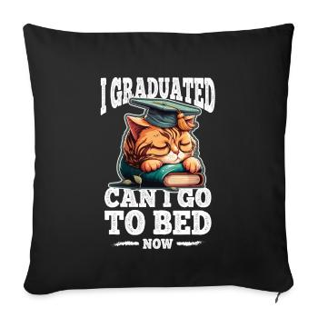 Degree Sleeping Cat Uni Master Bachelor - Sofa pillowcase 17,3'' x 17,3'' (45 x 45 cm) - black - Front