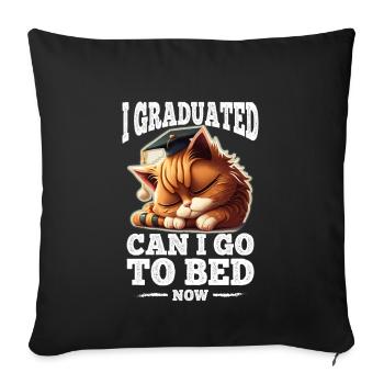 Degree Sleeping Cat Uni Master Bachelor - Sofa pillowcase 17,3'' x 17,3'' (45 x 45 cm) - black - Front