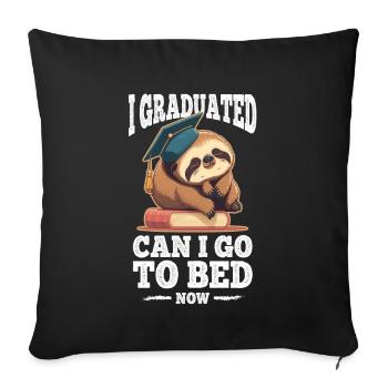 Degree Sleeping Sloth Uni Master Bachelor - Sofa pillowcase 17,3'' x 17,3'' (45 x 45 cm) - black - Front