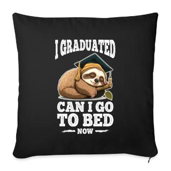 Degree Sleeping Sloth Uni Master Bachelor - Sofa pillowcase 17,3'' x 17,3'' (45 x 45 cm) - black - Front