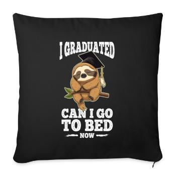 Degree Sleeping Sloth Uni Master Bachelor - Sofa pillowcase 17,3'' x 17,3'' (45 x 45 cm) - black - Front