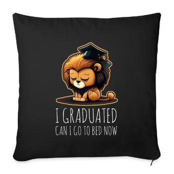 Graduation Sleeping Leo Uni Master Bachelor School - Sofa pillowcase 17,3'' x 17,3'' (45 x 45 cm) - black - Front