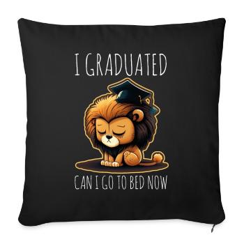 Graduation Sleeping Leo Uni Master Bachelor School - Sofa pillowcase 17,3'' x 17,3'' (45 x 45 cm) - black - Front
