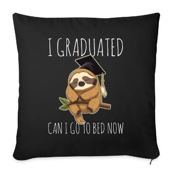 Degree Sleeping Sloth Uni Master Bachelor - Sofa pillowcase 17,3'' x 17,3'' (45 x 45 cm) - black - Front