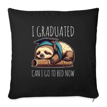 Degree Sleeping Sloth Uni Master Bachelor - Sofa pillowcase 17,3'' x 17,3'' (45 x 45 cm) - black - Front