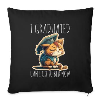 Degree Sleeping Cat Uni Master Bachelor - Sofa pillowcase 17,3'' x 17,3'' (45 x 45 cm) - black - Front