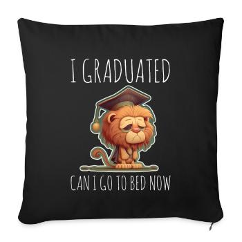 Graduation Sleeping Leo Uni Master Bachelor School - Sofa pillowcase 17,3'' x 17,3'' (45 x 45 cm) - black - Front