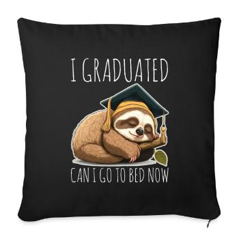 Degree Sleeping Sloth Uni Master Bachelor - Sofa pillowcase 17,3'' x 17,3'' (45 x 45 cm) - black - Front