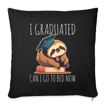 Degree Sleeping Sloth Uni Master Bachelor - Sofa pillowcase 17,3'' x 17,3'' (45 x 45 cm) - black - Front