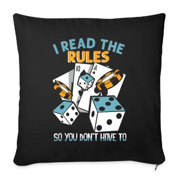 I Read The Rules So You Dont Have To - Sofa pillowcase 17,3'' x 17,3'' (45 x 45 cm) - black - Front