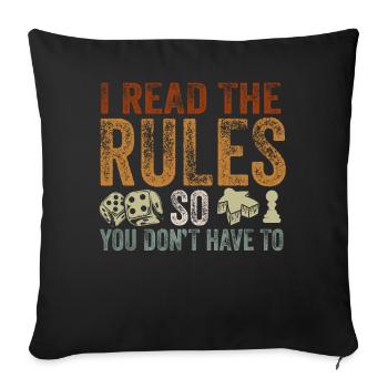 I Read The Rules So You Dont Have To - Sofa pillowcase 17,3'' x 17,3'' (45 x 45 cm) - black - Front