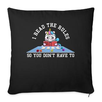 I Read The Rules So You Dont Have To - Sofa pillowcase 17,3'' x 17,3'' (45 x 45 cm) - black - Front